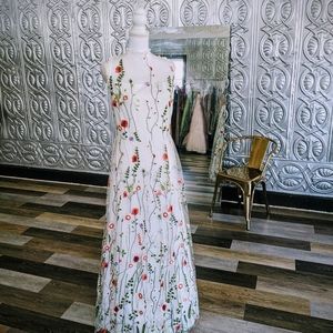 Embroidered Floral Gown
